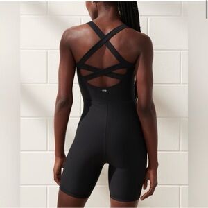 Abercrombie YPB SculptLUX black short romper size medium